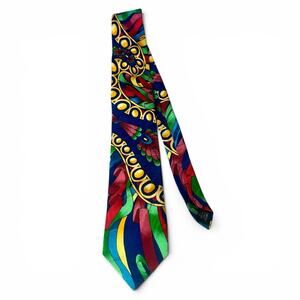 Vintage Rush Limbaugh No Boundaries Silk Tie Wild Ribbon 90s USA Made Colorful
